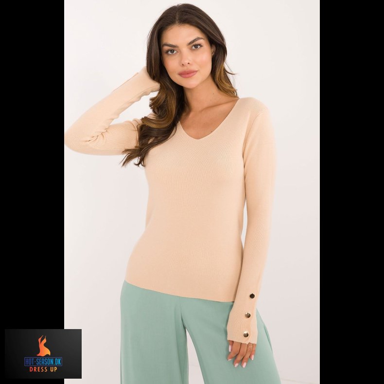 Elegant beige farvet sweater fra AT (200183)